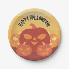 ¡Feliz Halloween! Platos de Papel de Calabazas