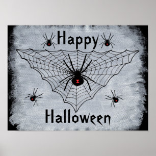 Feliz Halloween Póster de Araña Viuda Negra Telara