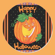Feliz Halloween Ríe Calabaza 20 Pegatinas