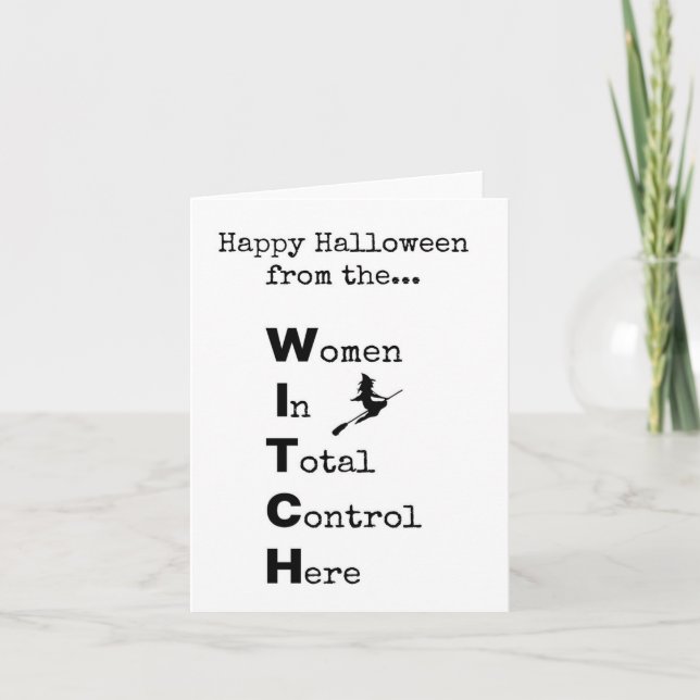 Feliz Halloween, Sarcástica, Tarjeta de Brujas (Anverso)