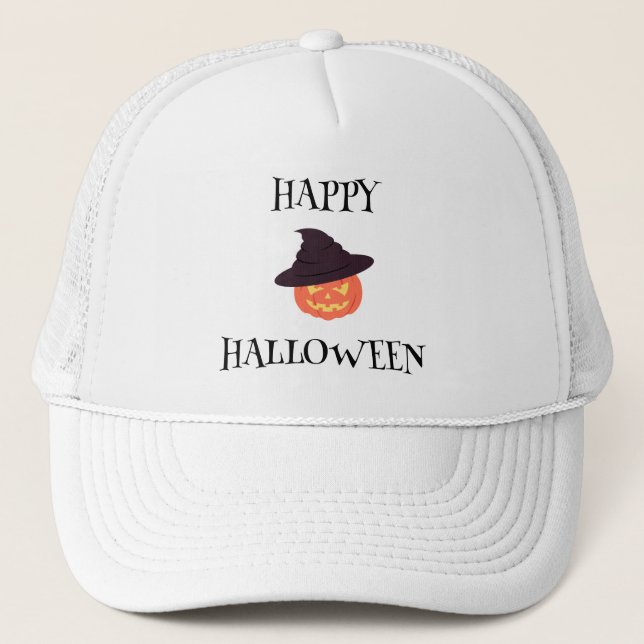 Feliz Halloween Sombrero de Camión de Calabaza - N (Anverso)