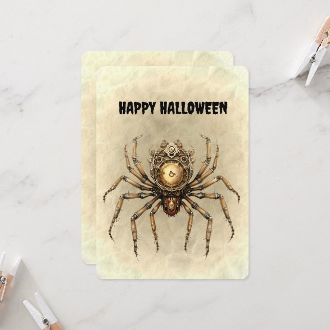 Feliz Halloween Steampunk Spider (Anverso/Reverso In Situ)