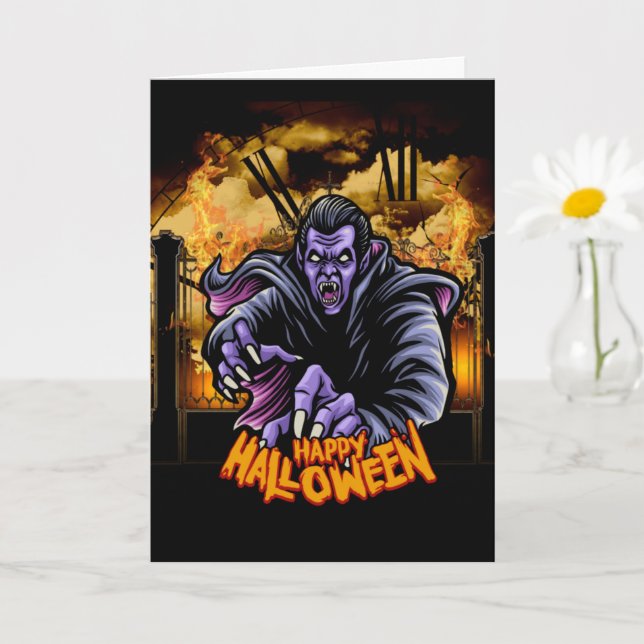 Feliz Halloween tarjeta de cementerio (Planta pequeña)