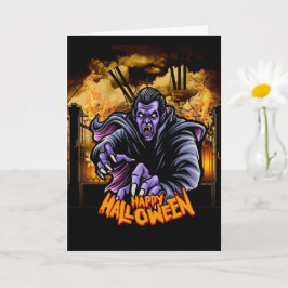 Feliz Halloween tarjeta de cementerio