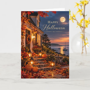 Feliz Halloween Tarjeta de Felicitación Costera de
