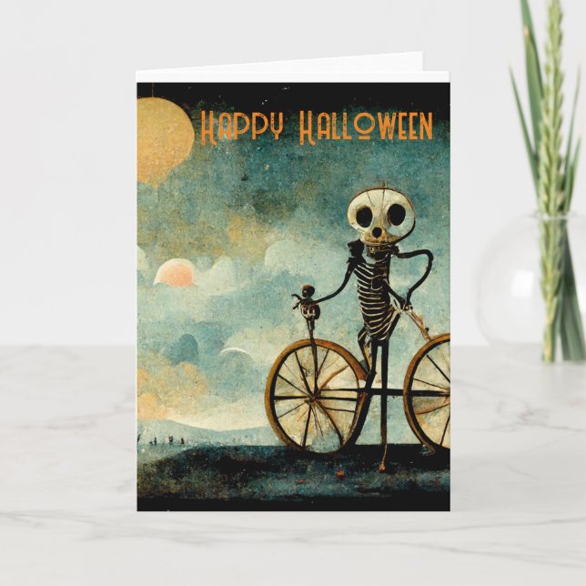 Feliz Halloween Tarjeta de felicitación Skeleton B (Anverso)