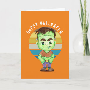 Feliz Halloween - tarjeta de frankenstein