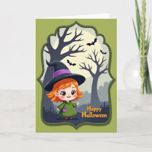 Feliz Halloween Tarjeta de Hechicera