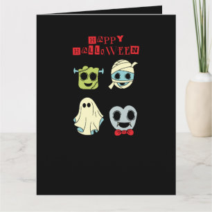 Feliz Halloween Tarjeta de Monstruos Lindos Franke