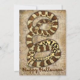 Feliz Halloween Tarjeta de Serpiente Macabra