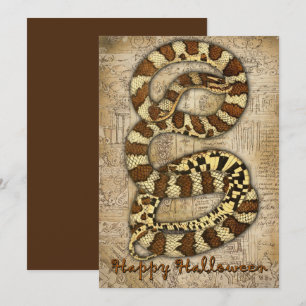 Feliz Halloween Tarjeta de Serpiente Macabra