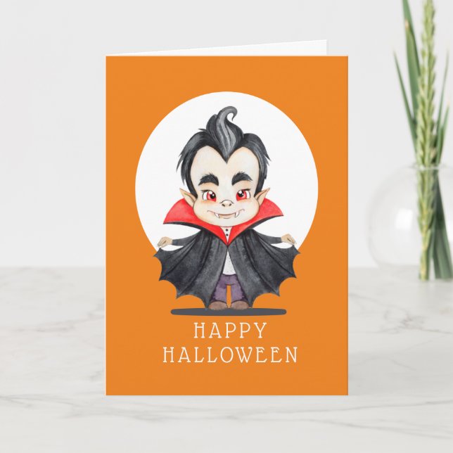 Feliz Halloween - Tarjeta de Vampiro (Anverso)