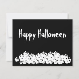 Feliz Halloween tarjeta divertida con esqueletos b