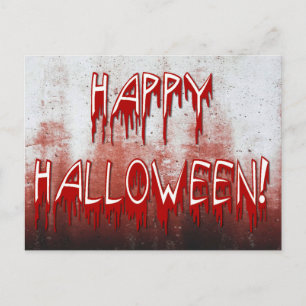 Feliz Halloween Tarjeta Postal Manchada de Sangre 