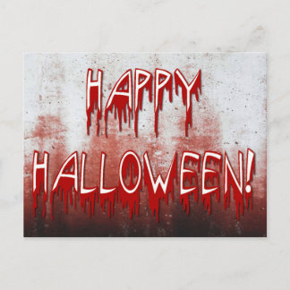 Feliz Halloween Tarjeta Postal Manchada de Sangre 