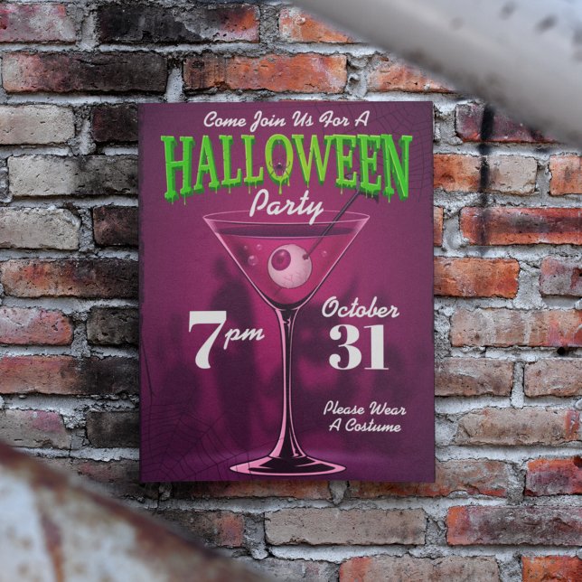 Feliz Halloween | Vidrio Martini de invitación a l (Subido por el creador)