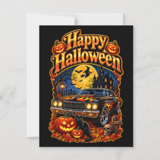 Feliz Halloween Vintage Clásico Coche Musculoso US