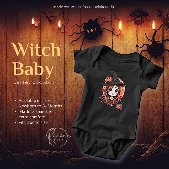 Feliz Halloween Witch Baby Jersey Bodysuit (Subido por el creador)