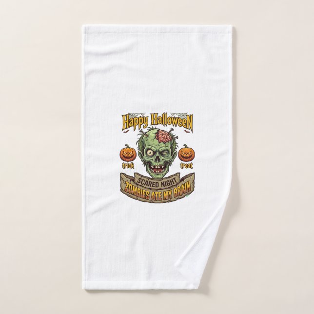 Feliz Halloween Zombies Comieron Cerebro Cabeza de (Toalla de mano)