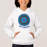 Feliz Hanukkah 3 - hermoso diseño<br><div class="desc">Feliz Hanukkah. Diseño impresionante con Menorah y velas coloridas en el medio. Fondo azul. Texto personalizado. ¡Te deseo feliz Hanukkah!</div>