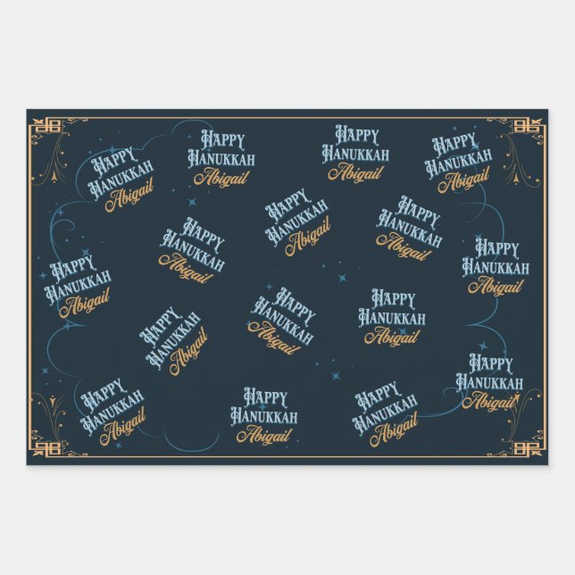 Feliz Hanukkah Abigail Papel de relleno para Abiga (Anverso)