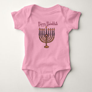 Feliz Hanukkah Baby Jersey Bodysuit