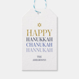 Feliz Hanukkah Chanukah Navidad Etiquetas de regal