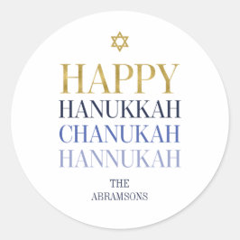 Feliz Hanukkah Chanukah Pegatina de vacaciones