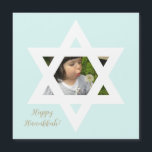 Feliz Hanukkah Cute Child Photo<br><div class="desc">Elegante fondo azul claro. Personalízalo con una foto favorita,  y personalizar con un mensaje personal y señal.</div>