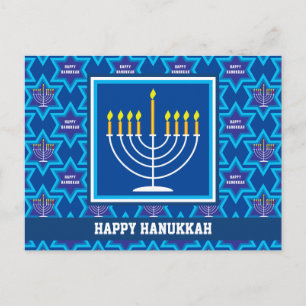 🕎 Feliz Hanukkah, Menorah, postal de personalizab