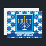 🕎 Feliz Hanukkah, Menorah, postal de personalizab<br><div class="desc">Feliz Hanukkah con Menorah de fondo blanco. Personalizable completo de vuelta.</div>