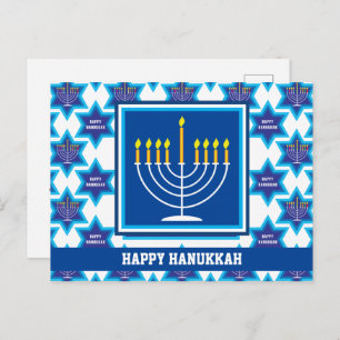 🕎 Feliz Hanukkah, Menorah, postal de personalizab