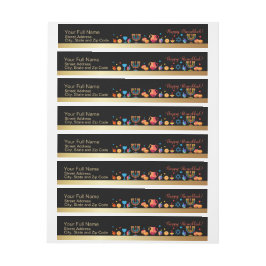 Feliz Hanukkah Oro Menorah Tradicional Símbolos Me