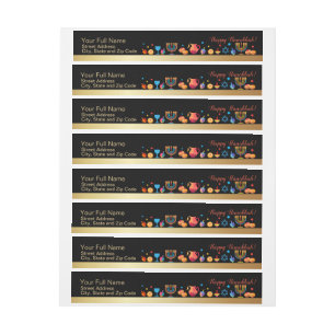 Feliz Hanukkah Oro Menorah Tradicional Símbolos Me