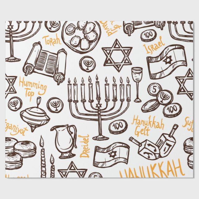 Feliz Hanukkah Papel de ajuste (Superficie plana)