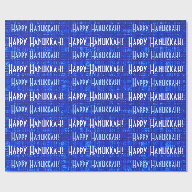 Feliz Hanukkah Papel de relleno blanco y azul (Superficie plana)