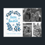 Feliz Hanukkah PERSONALIZADO, tarjeta de vacacione<br><div class="desc">Espero que te guste este diseño de vacaciones. Añade tus propias fotos y texto al frente haciendo clic en "Personalizar esta plantilla". Asegúrese de organizar sus fotos bajo el "grupo" que crea el borde blanco. Todo es regulable. Añade texto a la parte posterior también y cambia los colores de fondo....</div>
