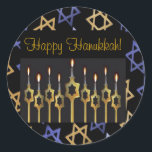 ¡Feliz Hanukkah! Plantilla de Pegatina grande de p<br><div class="desc">¡Feliz Hanukkah! Personalice este hermoso pegatina personalizado disponible en dos tamaños. Añade un impacto gráfico a tu tarjeta de felicitación, tarjeta Hanukkah o para una invitación de fiesta de vacaciones. Añade tus propios mensajes personalizados. Completa un conjunto coordinado y elegante: En nuestra tienda zazzle.com/celebrationsevents* ver las invitaciones, Invitaciones, tarjetas de...</div>