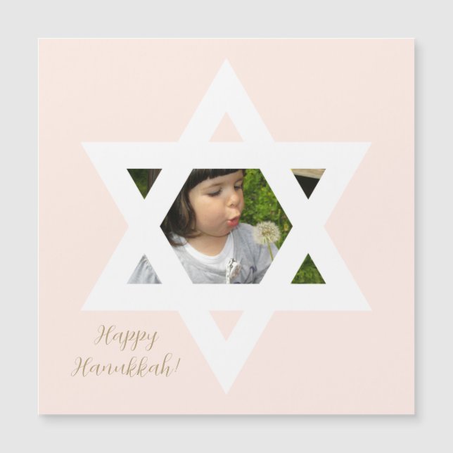 Feliz Hanukkah Rosa Lindo Una Foto  (Anverso)