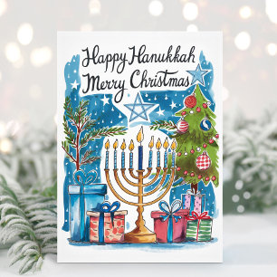 Feliz Hanukkah Tarjeta Feliz Navidad