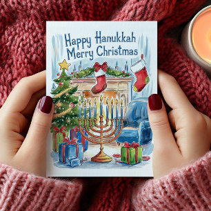 Feliz Hanukkah Tarjeta Feliz Navidad