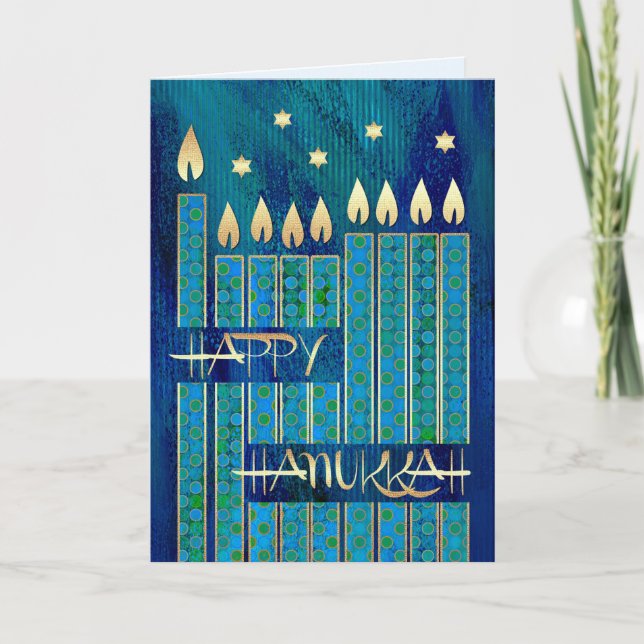 Feliz Hanukkah. Tarjetas de felicitación de person (Anverso)