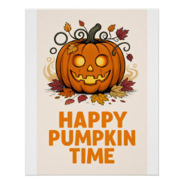 Feliz Haunting - Halloween Poster de calabaza 📝 O