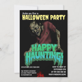 Feliz Haunting Zombie Party Invitación