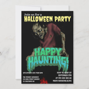 Feliz Haunting Zombie Party Invitación