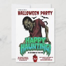 Feliz Haunting Zombie Party Invitación