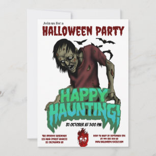 Feliz Haunting Zombie Party Invitación