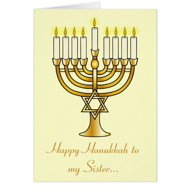 Feliz Hermano Hanukkah con Menorah (Frente)