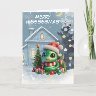 Feliz Hisssssmas Serpiente Divertida de Navidad