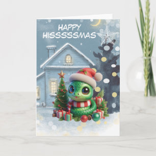 Feliz Hisssssmas Serpiente Divertida Navidad